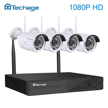 Techage 4CH 1080P Wireless NVR Kit Wifi font b CCTV b font System IR Outdoor Waterproof