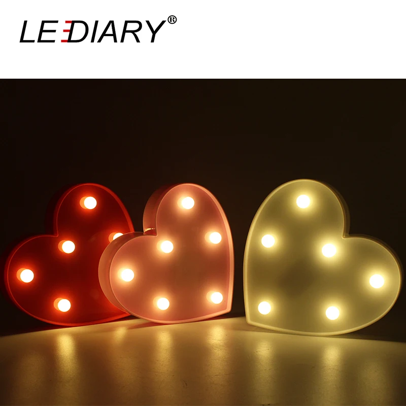 LEDIARY романтический ночник в форме сердца LED украшение атмосфера лампа подарок для