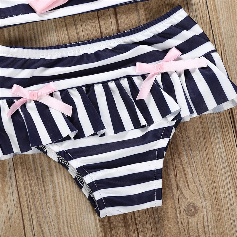 Girl's swimsuit 2019 summer new Summer Toddler Kids Baby Girls Stripe Bowknot Swimwear Swimsuit Outfits #4M06 (10)