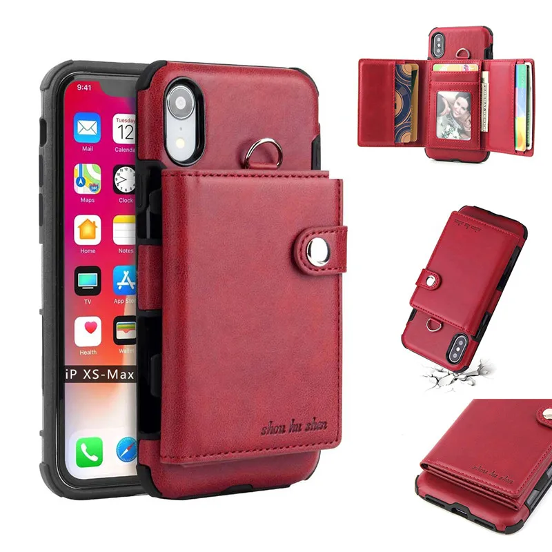 

Leather Touch Loop Lanyard Ring Denim Wallet Credit Card Pocket Phone Shell Case for Samsung Iphone XR XS MAX X 6 8 7S Plus