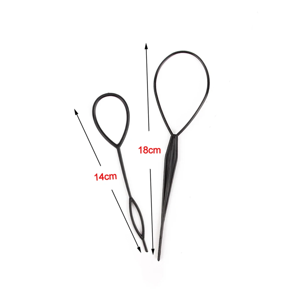 2 шт., Набор для создания конского хвоста, пластиковые инструменты для укладки конского хвоста, черный топик, конский хвост, зажим для волос, оплетка, сделай сам, инструмент для укладки, модный