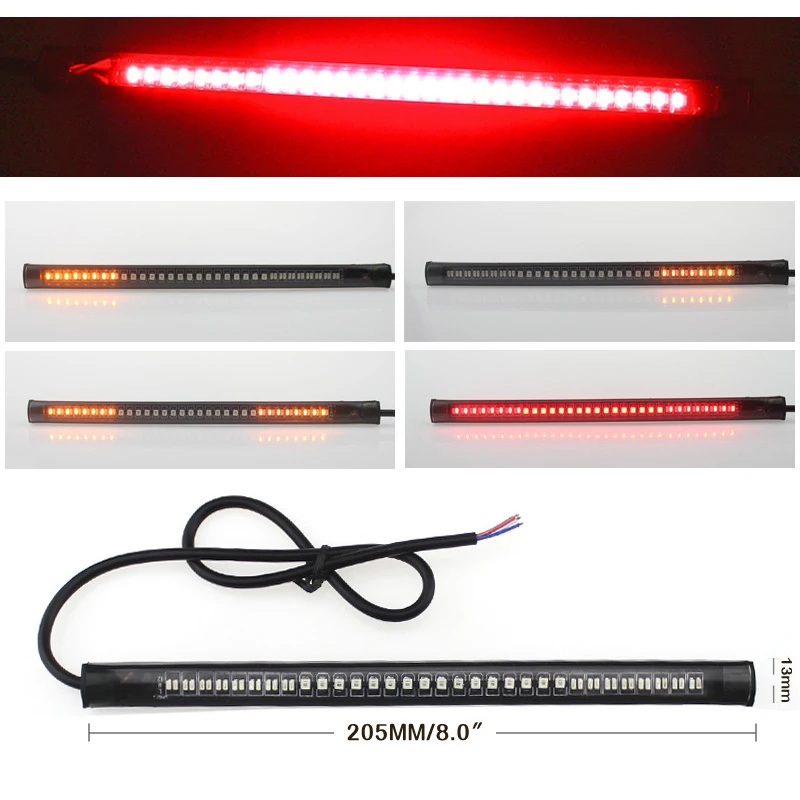 Универсальный мотоцикл задний высокая Яркость 48LED Красный мягкий стоп сигнала поворота сигнальная лампа Янтарный хвост стайлинга автомобилей Универсальный мотоцикл задний высокая Яркость 48LED Красный мягкий стоп сигнала поворота сигнальная лампа Янтарный хвост стайлинга автомобилей