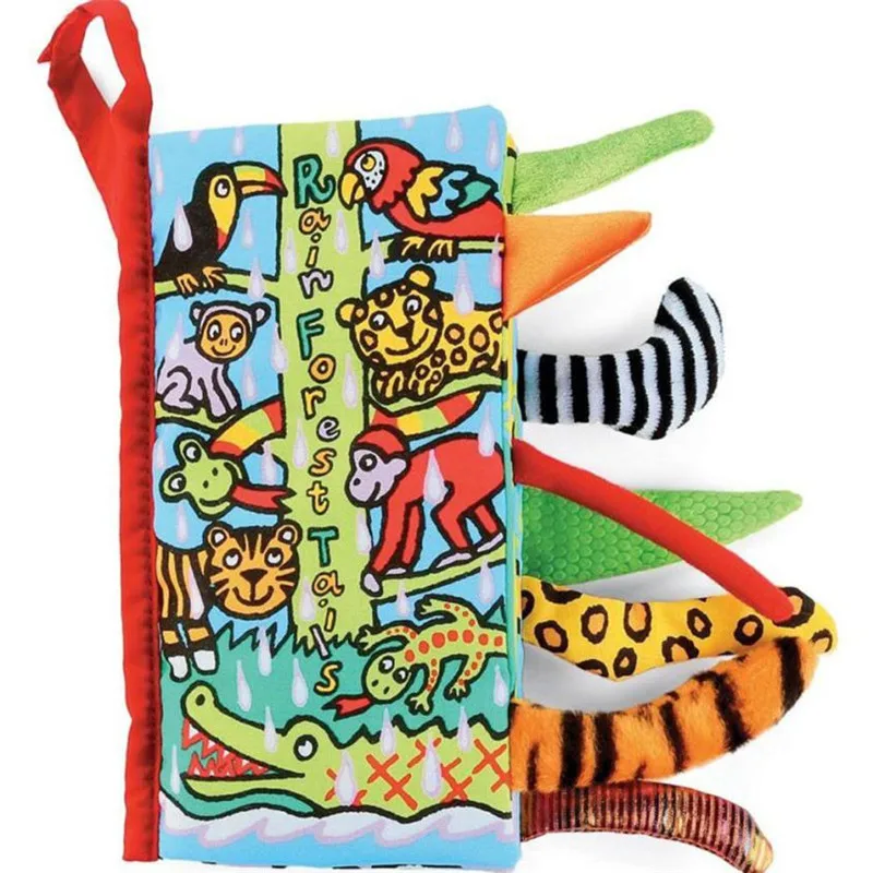 

2019 quiet book Animal Tails Polyester books Baby Toy Cloth Development Learning Education books juguetes Cognize Book 2-165#