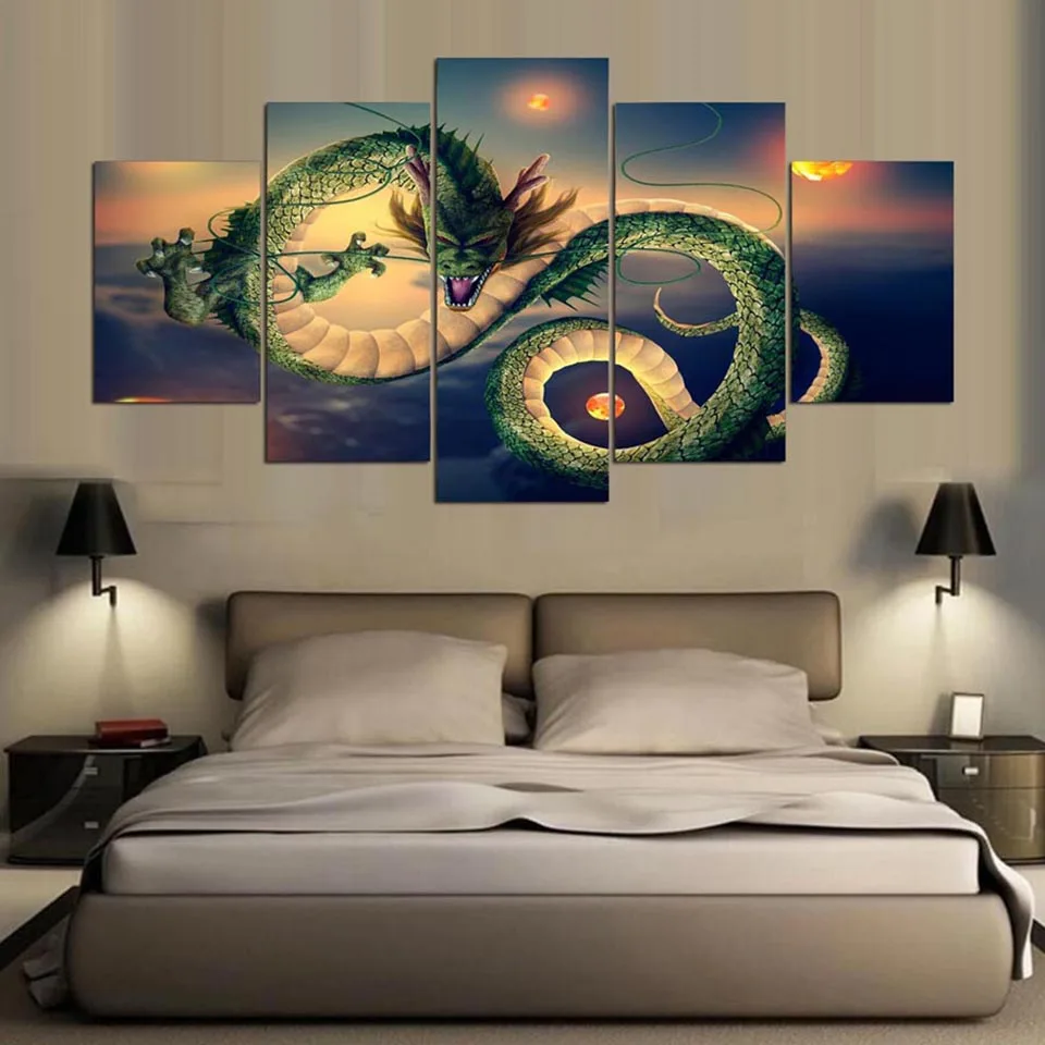 

Home Decor Prints Painting Pictures 5 Pieces Wall Art Modular Dragon Ball Canvas Poster Modern Bedside Background Framework