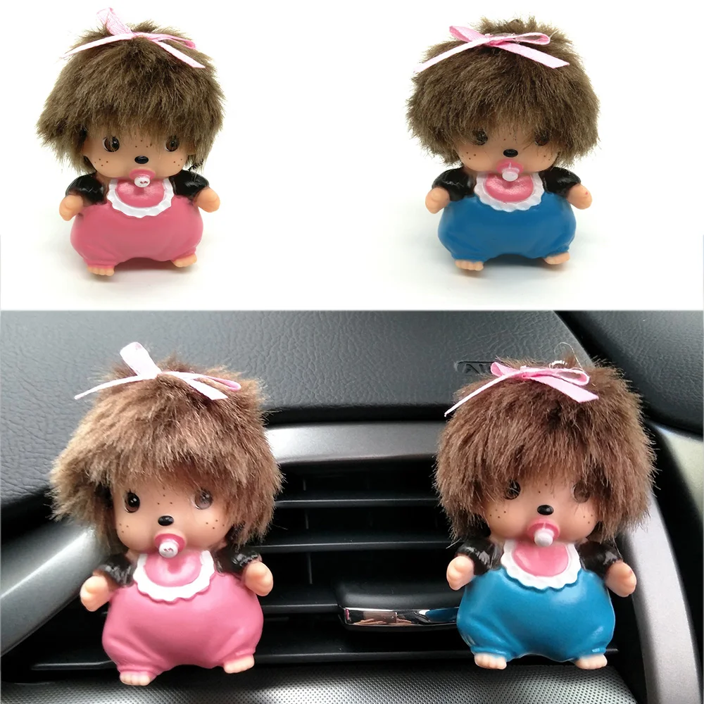 CNIKESIN 4PCS font b Car b font Perfume Monchichi Doll Perfume Seat font b Car b