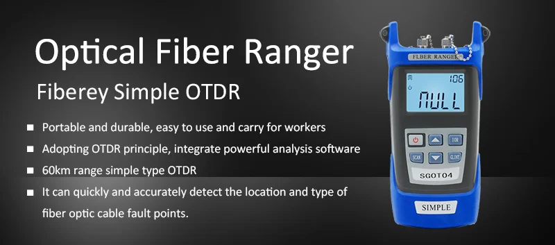 Портативный Простой OTDR 60 км оптического волокна Ranger 1310/1550nm SM Мини OTDR оптического кабеля локатор волокна Ranger с VFL