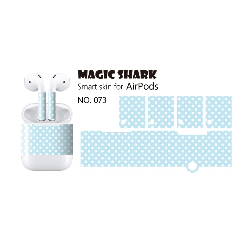 Magic Shark 3 м Прохладный Красочные серии 2.5d Sterero плёнки для Apple Airpod стикеры Чехол чехол от пыли - Цвет: 073