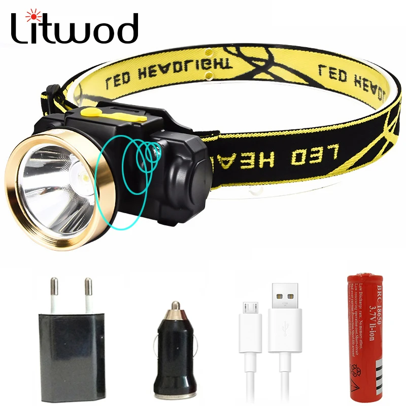 

Litwod z35 rechargeable Mini Headlight Outdoor Camping Inductive Flashlight Head Torch lamp LED Body Motion Sensor Headlamp