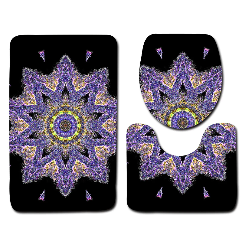 3Pcs Non slip Bathroom Bath Mats Set Toilet Rugs Set Absorbent Bathroom