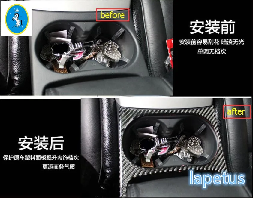 

Lapetus Front Middle Water Cup Holder Molding Cover Trim Accessories Interior Fit For Audi Q5 2013 2014 2015 2016 Carbon Fiber