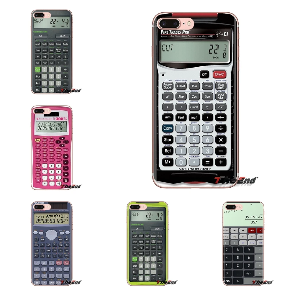 For Sony Xperia Z Z1 Z2 Z3 Z5 compact M2 M4 M5 C4 E3 T3 XA Huawei Mate 7 8 Y3II Calculator Transparent Soft Shell Covers |