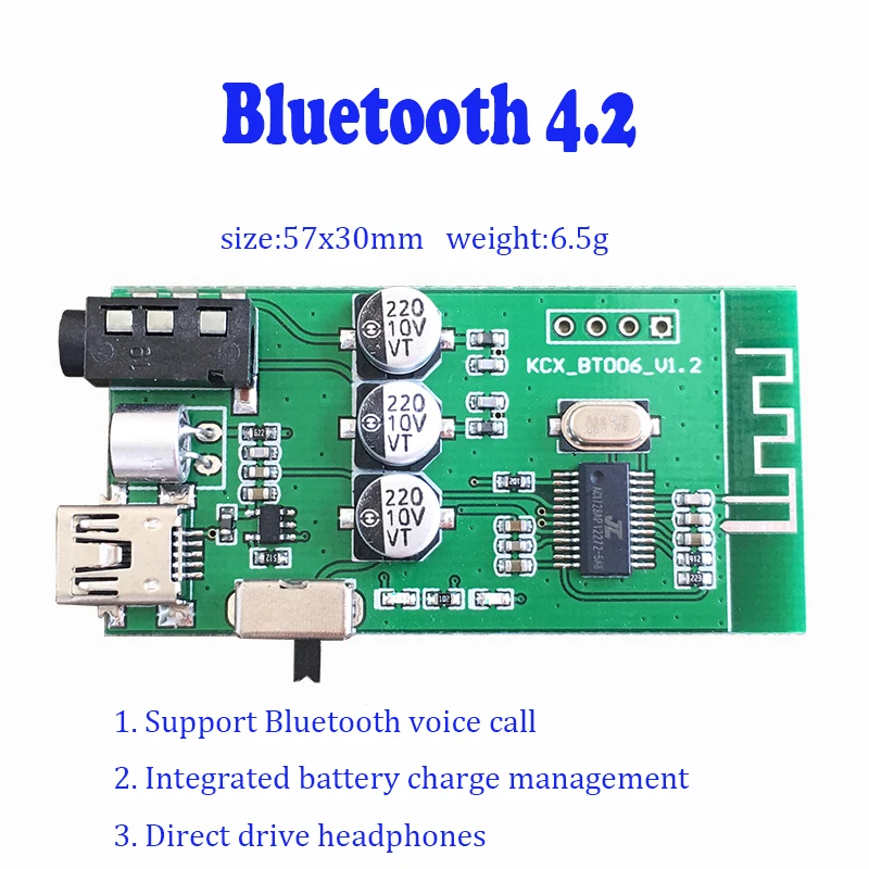 Беспроводной модуль аудиоресивера Bluetooth 4 2 стерео аудиовыход|Интегральные схемы|
