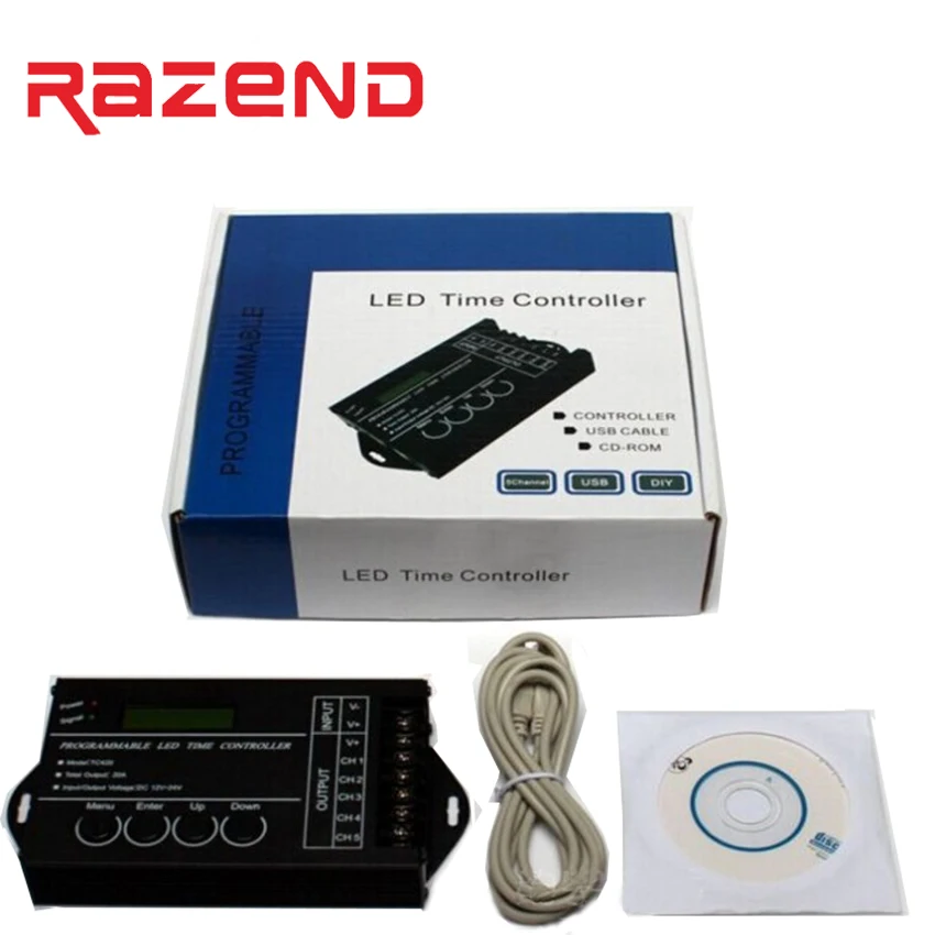 12V 24V 20A 5CH Multi function Programmable RGBW RGB CW/WW LED time Controller timmer timer led