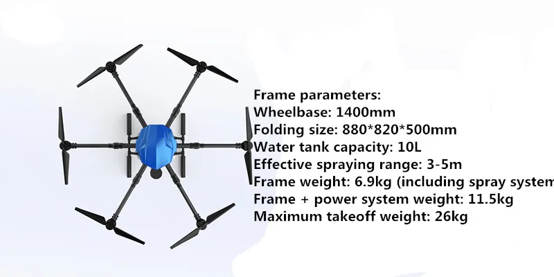 EFT E610 10L/10 кг водонепроницаемый сельскохозяйственный распылитель Дрон летная платформа 1400 мм Колесная база 10 кг распылитель система складной БПЛА