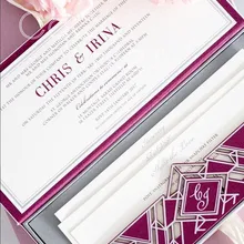 Cocostyles пользовательские моды прямоугольник в штучной упаковке Свадебное приглашение с лазерная резка дизайн для сладких Свадебная вечеринка события