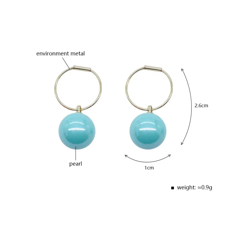 Carvejewl маленькие серьги-кольца простые синие круглый жемчужные серьги для женщин ювелирные изделия подарок для девочек милые новые модные корейские серьги