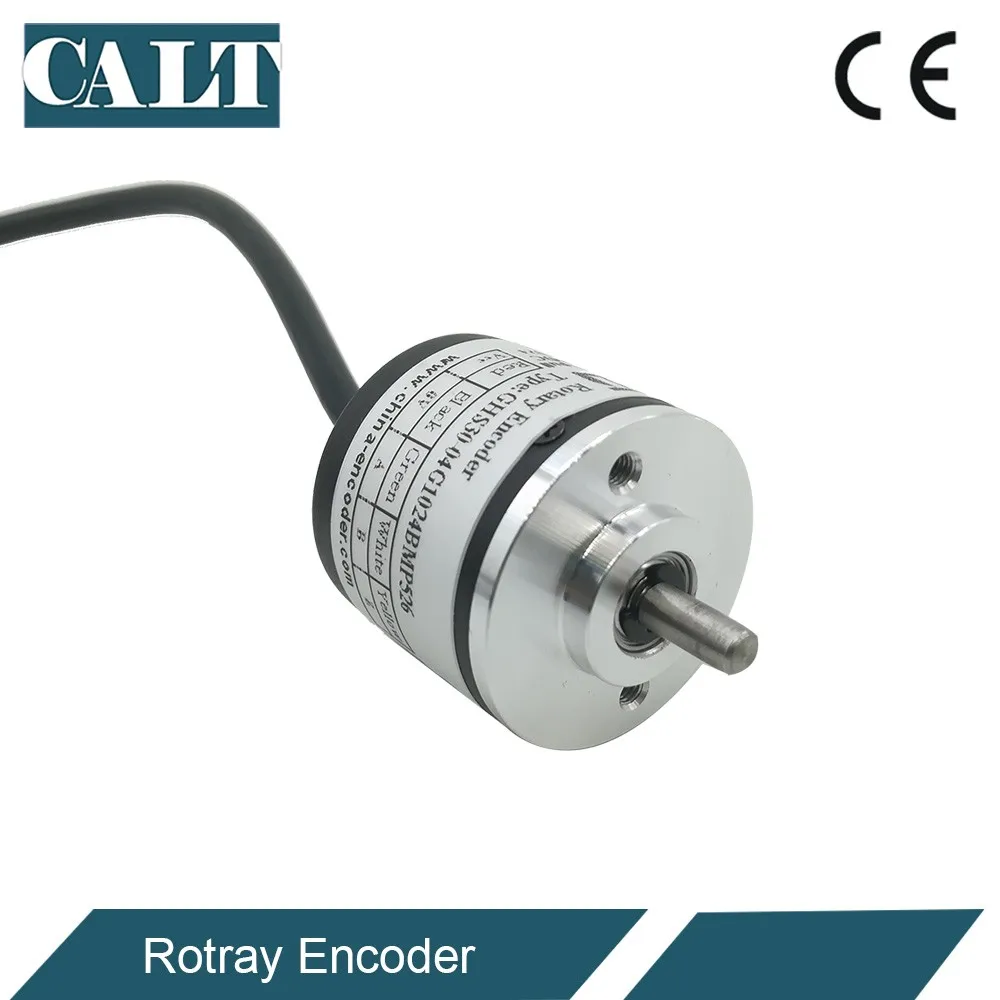 CALT 8mm Shaft 200p//r Rotary Encoder with Wheels 5-26Vdc