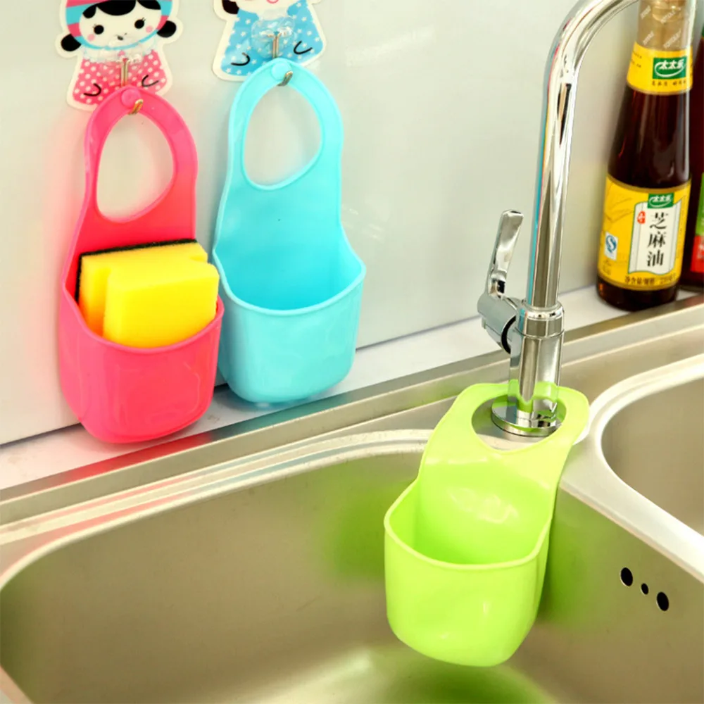 1Pc Kitchen Folding Hanging Storage Bathroom kitchen Gadget storage Box Plastic Storage Bag Kitchen Sink Shelving