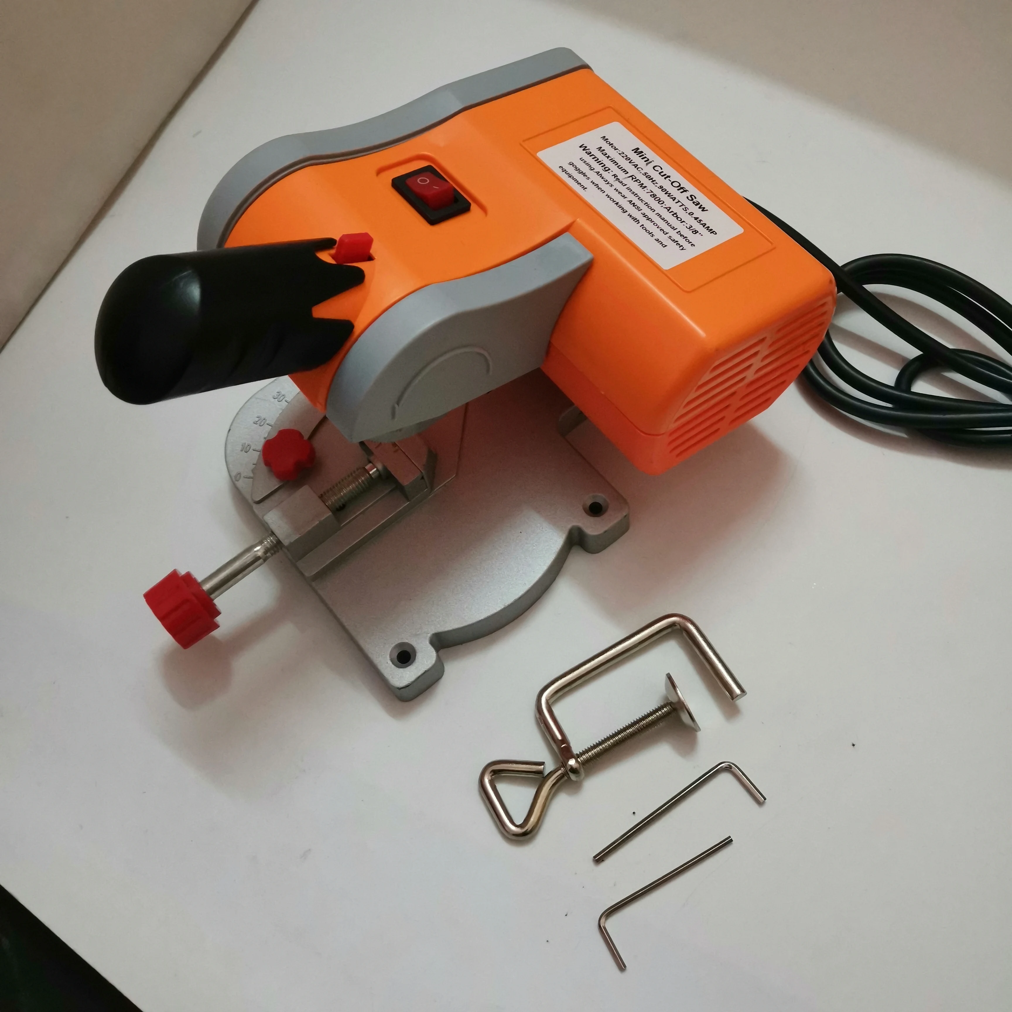220V Table Cutting Machine Bench Mini Cut-off 0-45 Miter Saw Steel Blade 3/8\