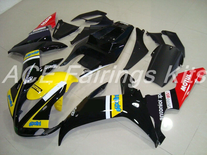 Лидер продаж, YZF1000 R1 02 03 полный набор для Yamaha Yzf R1 2002 2003 Спорт мотоциклетный кузов Обтекатели(впрыски) желтый черный