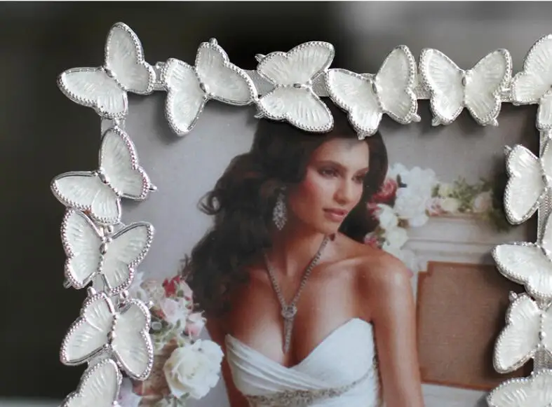 7-дюймовый Бабочка границы металлическая рамка для фото современный фоторамка для подарка и свадебные украшения XC007