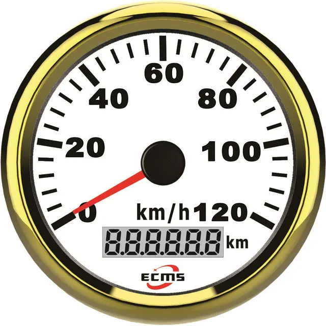

МОРСКОЙ лодочный автомобиль грузовик GPS Спидометр 9-32 в 120 км/ч 85 мм 316L Золотой Безель белый циферблат 900-00077
