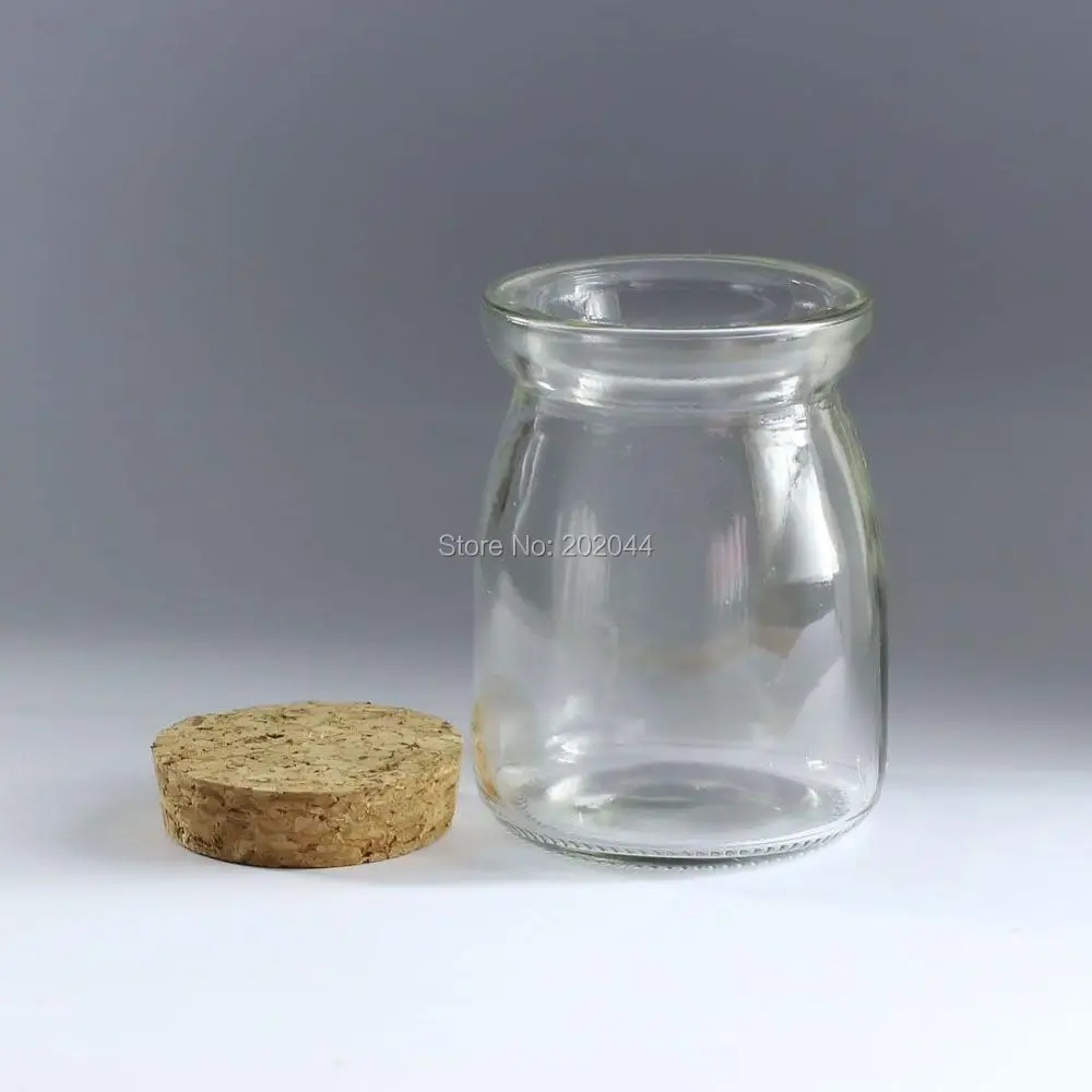 6pcs 100ml 75*55mm 2.95*2.16 in Small Glass Bottles Vials Jars With