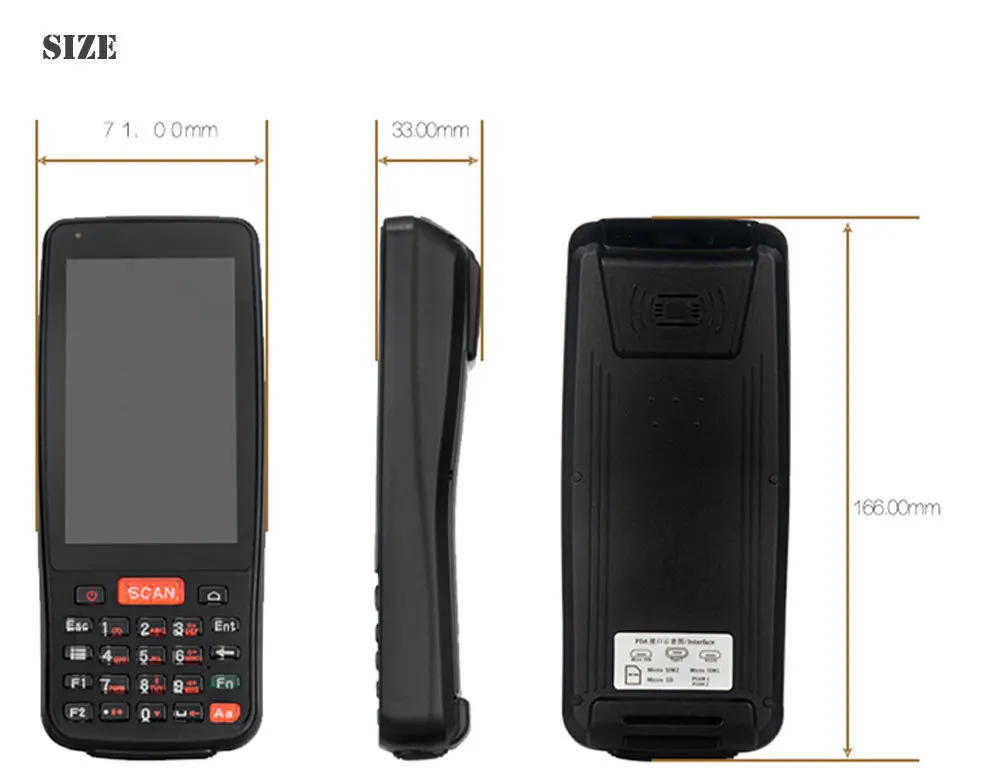 Quente da Posição da Máquina Pda com Varredor 1d do Código de Barras e Impressora Terminal Handheld Móvel Térmica Interna 14 máquina pda com varredor 1d do código