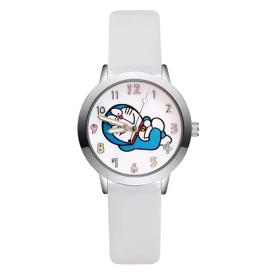 

Fashion Cute Doraemon style Children's Watches Kids Student Girls Quartz leather Wrist Watch JA73