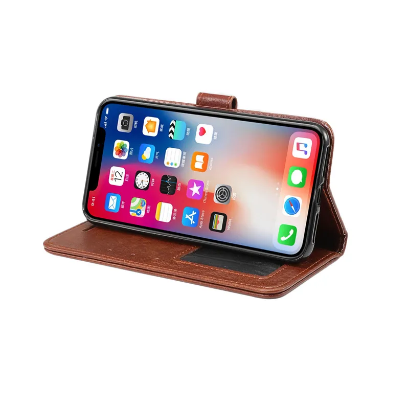 Ретро Магнитный чехол для iPhone XS MAX XR X кожаный флип кошелек в виде книжки TPU Solft с
