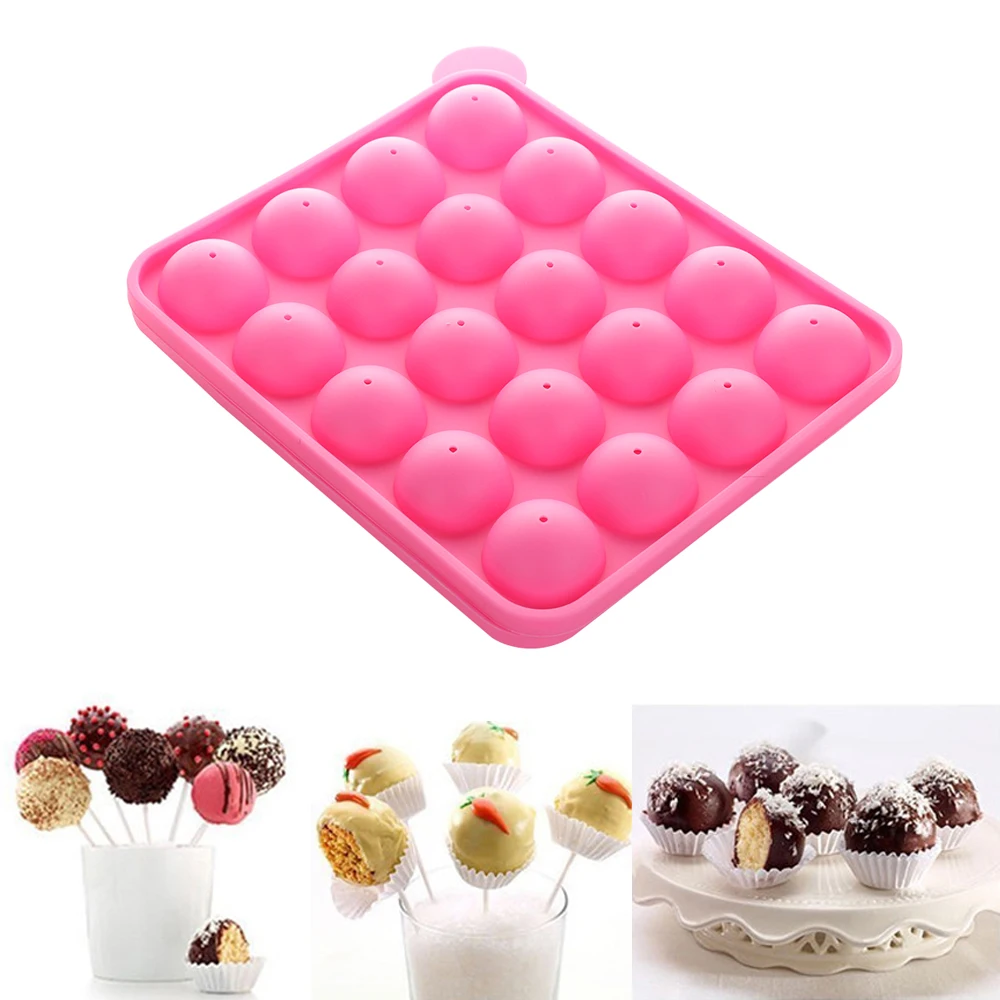 

Silicone 20 Holes DIY Lollipop Mold with Stick Tray Cake Mould Chocolate Ball Cupcake Cookie Candy Maker DIY Baking Tool
