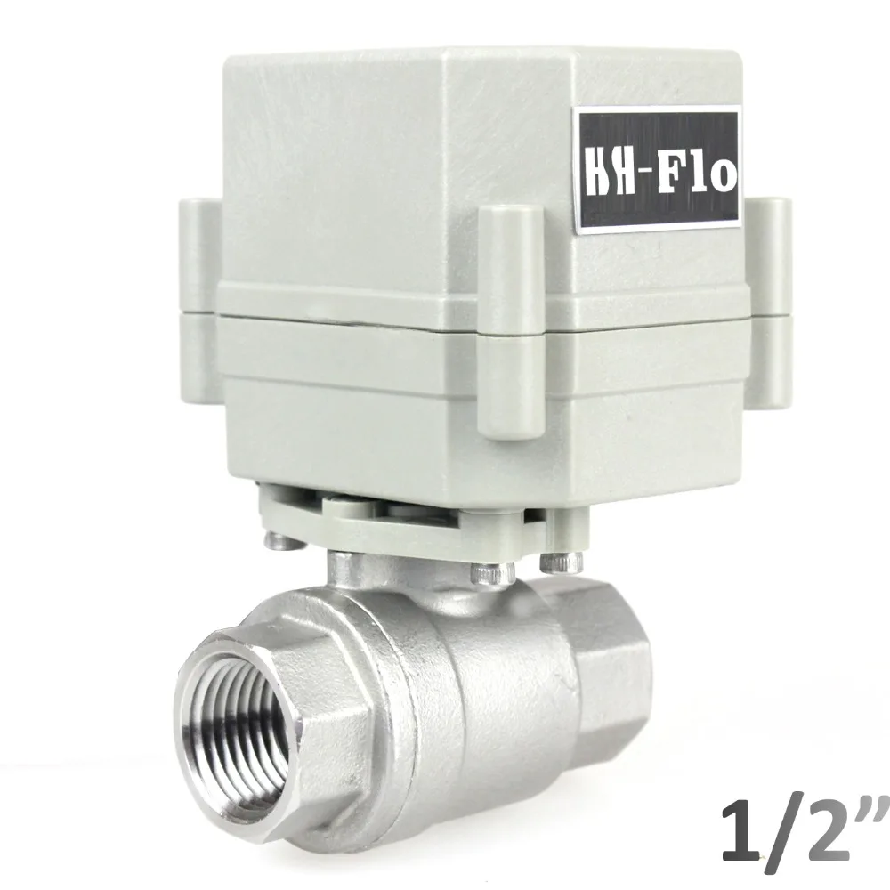 

HSH-Flo 1/2" DN15 DC12V 2 Way Motorized Ball Valve,SS304 Position Feedback CR5-01 Electric Ball Valve