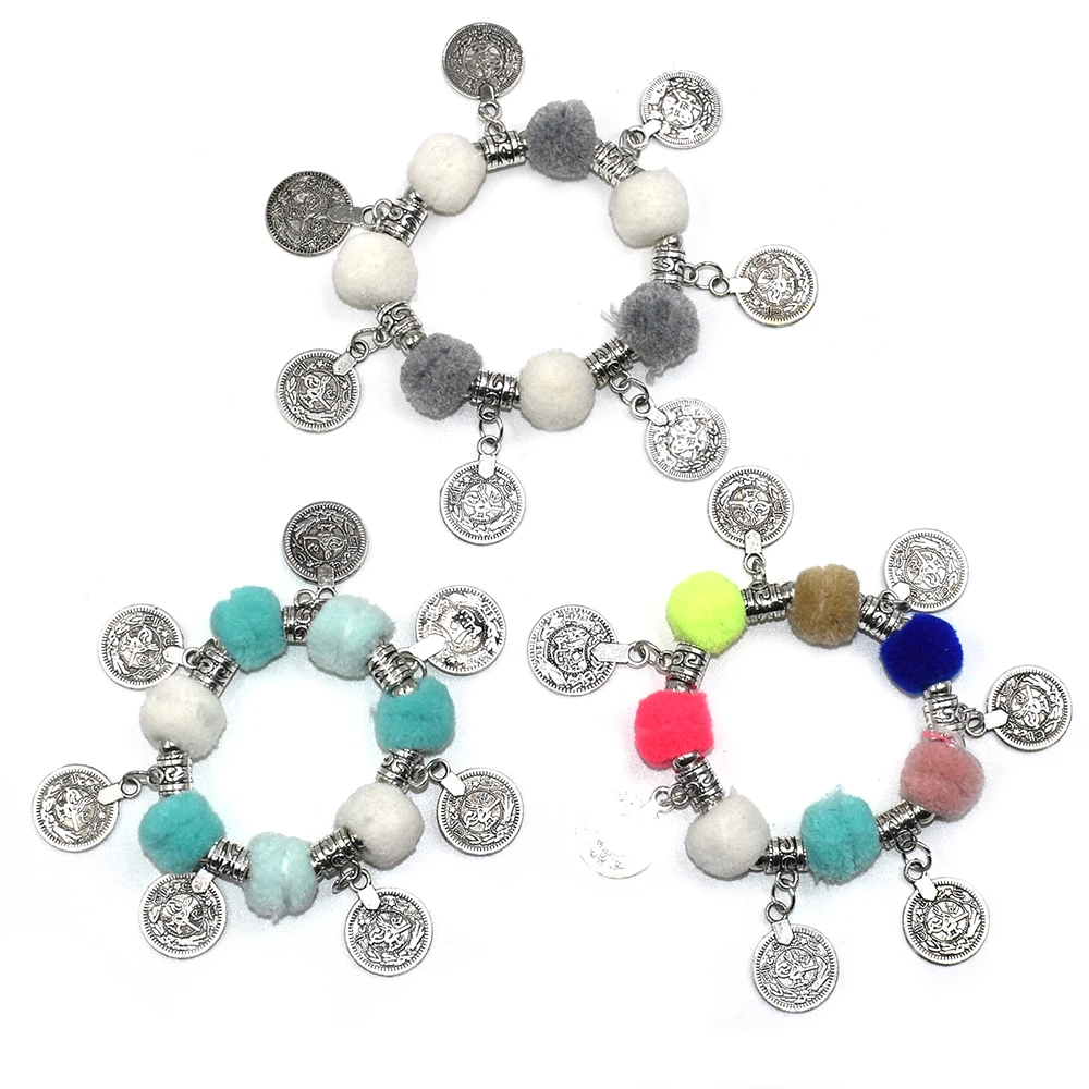 2017 Bohemia sea beach jewelry friendship bracelet Boho tassel charm bracelet Beads beaded bangle ball Charm Bracelets