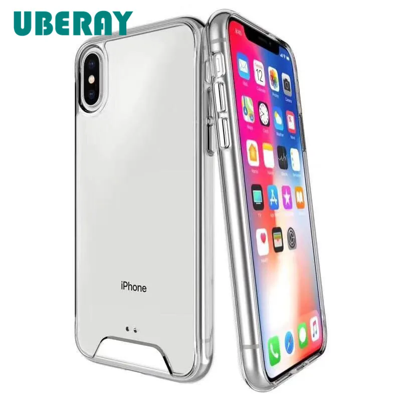 

UBERAY Shockproof Clear TPU+ PC Back Cover For iPhone X Plus iPhone 9 Case Super Anti-shock Coque For iphone 7 8 Plus 6 6s Bag