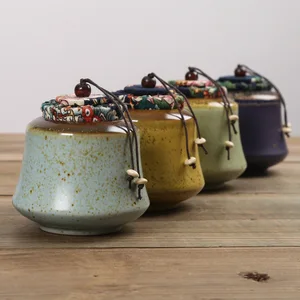 Mini 50g Capacity Tea Coffee Sugar Canisters Ceramic Seal Tea And Coffee Jars Travel Portable Tea Storage