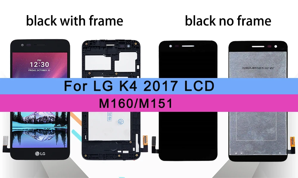 Original For LG K4 M160 LCD Display Touch Screen Digitizer with Frame Assembly or LCD No frame for K4 M160