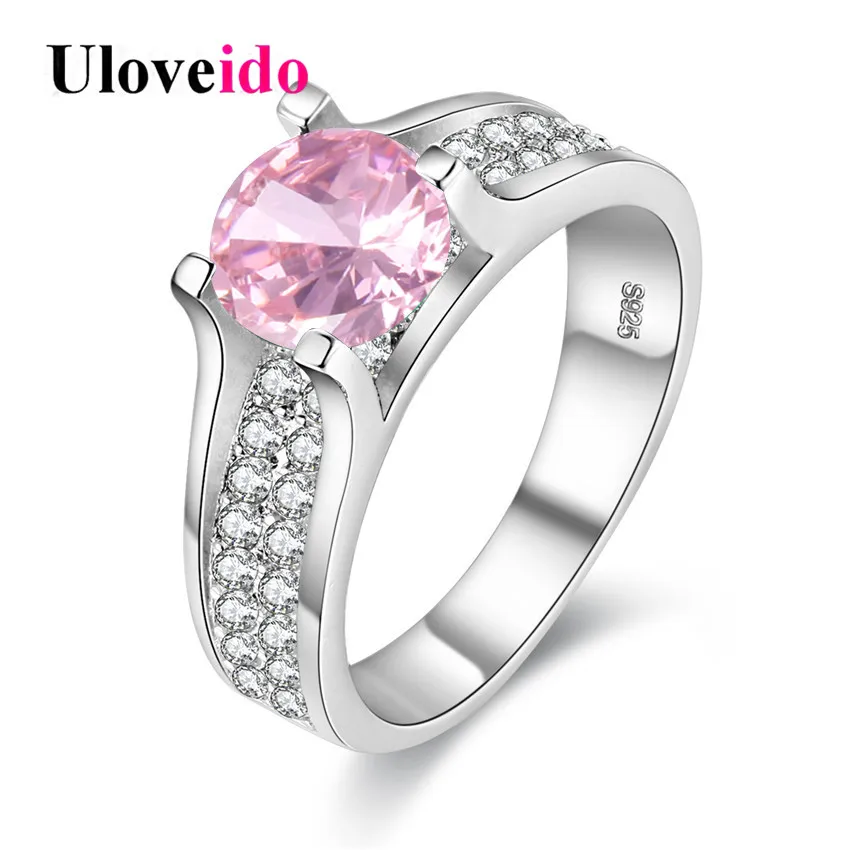 Micro Pave Rings for Women Silver Korean Wedding Ring