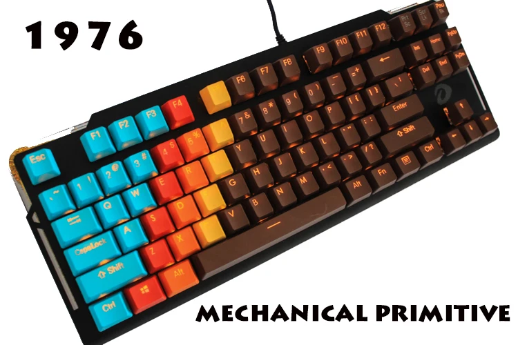 MP 1976 шоколадный цветной брелок 108 клавишей PBT двойной клавишный колпачок от