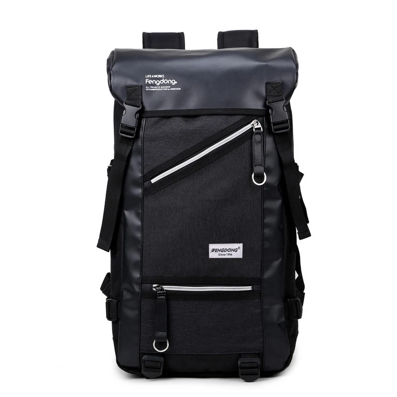 Мужская модная дорожная сумка большой емкости рюкзак для альпинизма дорожная сумка для выходных рюкзак мужской рюкзак дизайн - Цвет: Black without USB