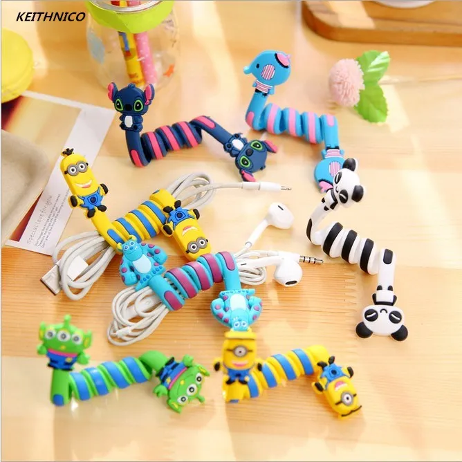

4Pcs Cartoon Cable Winder Wire Cord Organizer Protector Management Holder Cable Clip For Earphone Charging USB Data Mouse Line
