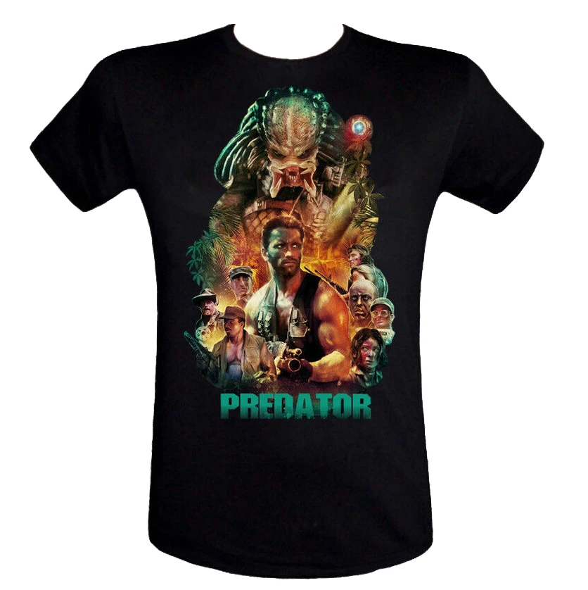 

T-SHIRT PREDATOR FILM ARNOLD SCHWARZENEGGER VS. ALIEN MOVIE UOMO DONNA BAMBINO Short Sleeve Mens Formal T Shirts Top Tee