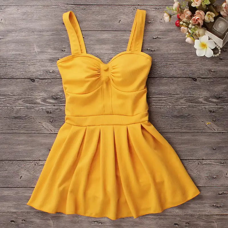 yellow swim dress