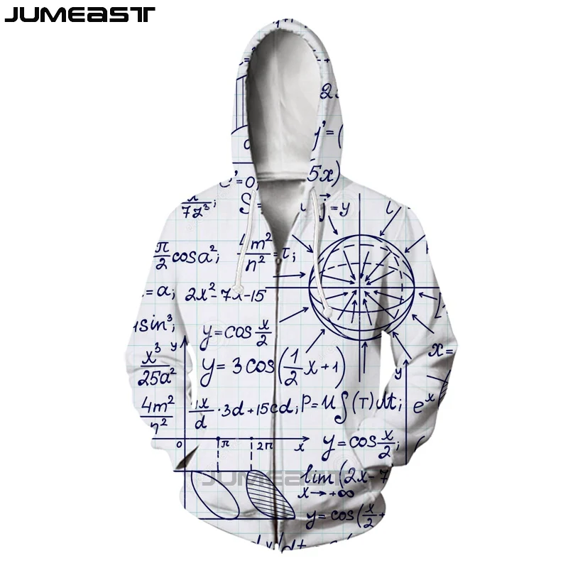 Толстовка на молнии Jumeast с 3D принтом геометрическим узором длинными рукавами для