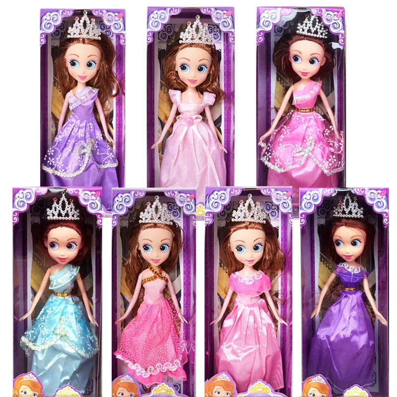 

(No box)10pcs/lot new Dolls Princess Sofia doll with Crown fashion girl dolls gifts baby Toys (no box)