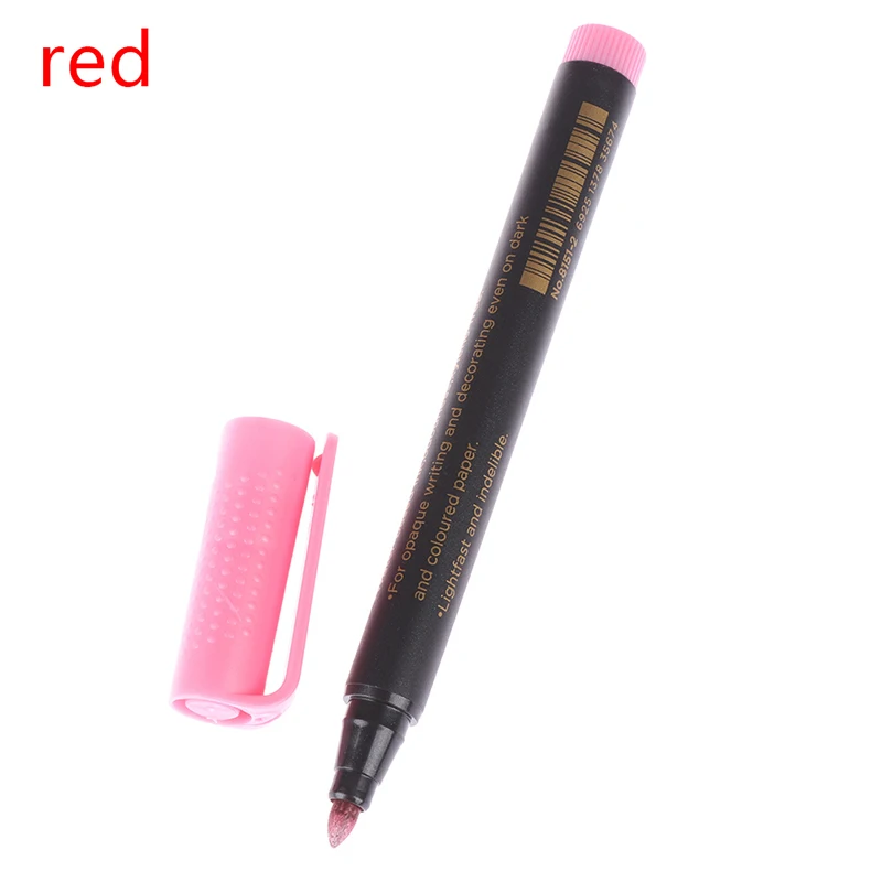 Маркер ручка блестящая краска маркер для изготовления карт каллиграфия Искусство DIY принадлежности металлическая Перманентная краска маркеры подарок на день рождения - Цвет: Красный