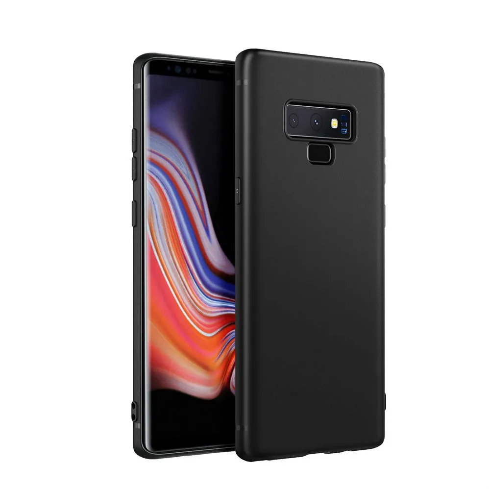 Matte Black Case For Samsung Galaxy Note9 Soft TPU Silicone Back Cover Shockproof Back Colored Cover for Samsung Phone Case