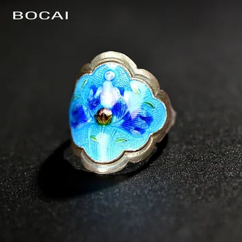 

Cloisonne Bluing Process Jewelry Flower Ring Female Taike Thai Silver Restoring Ancient Ways Characters
