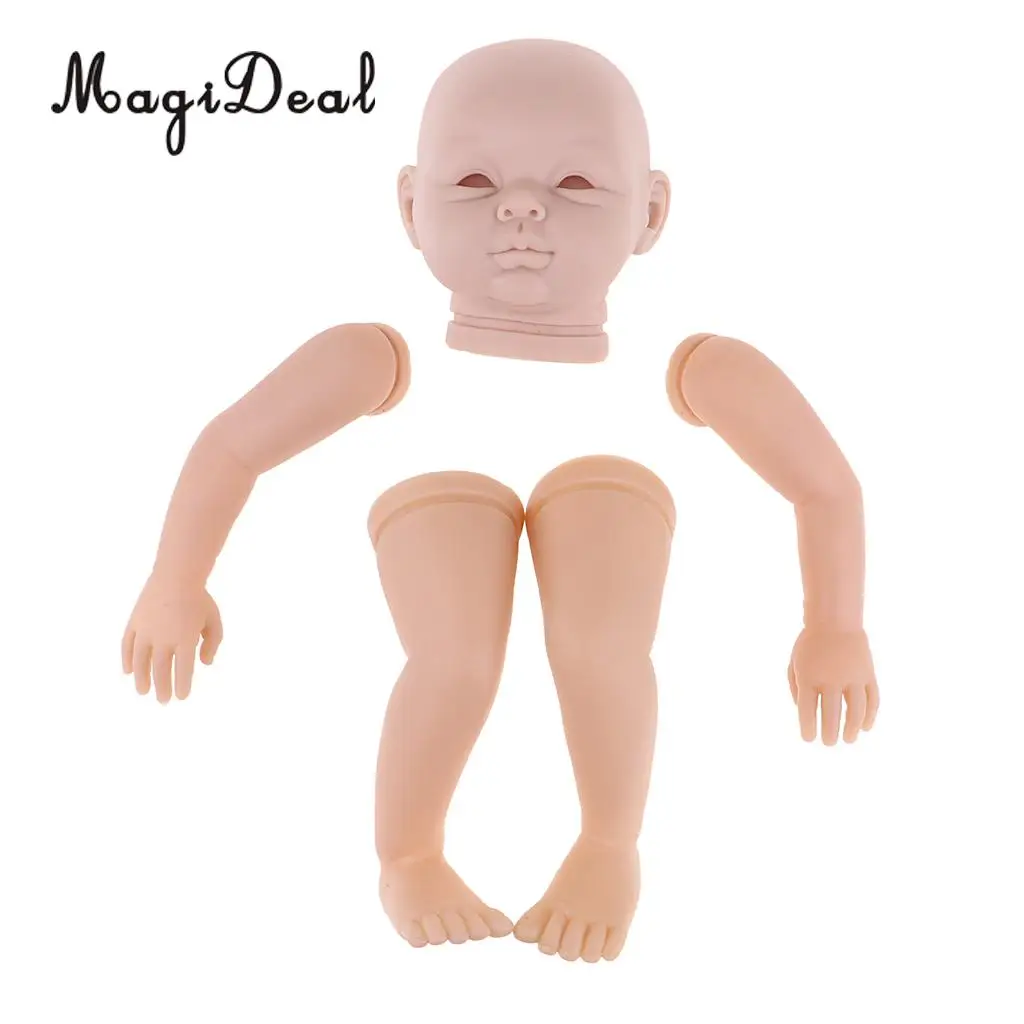 22inch Unpainted Reborn Doll Kits Soft Vinyl Newborn Baby Model DIY Making Accs