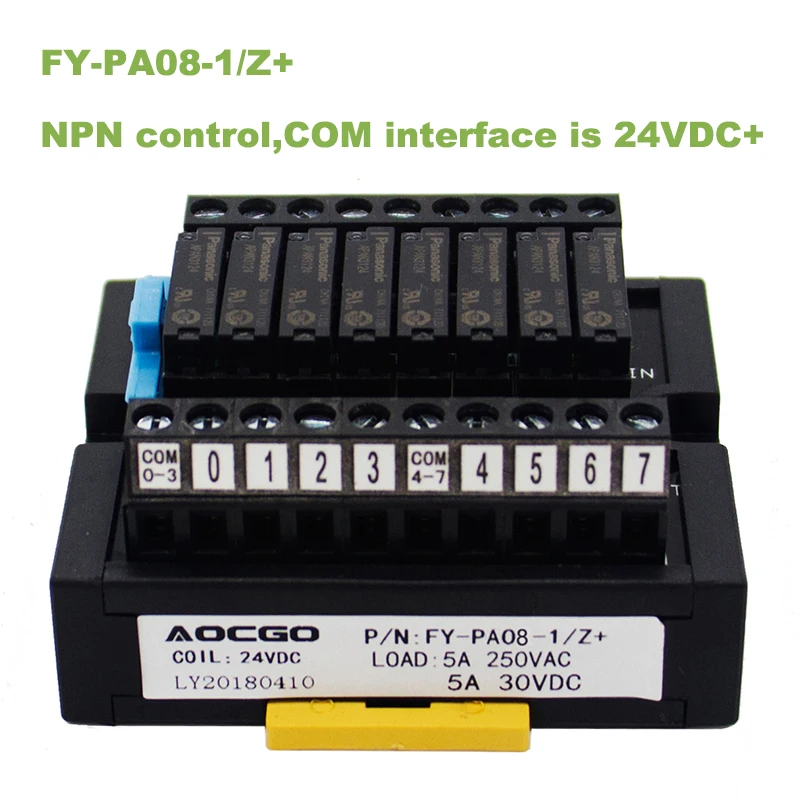 

8 Slim relay NPN Control 24V DIN Mounted relay module