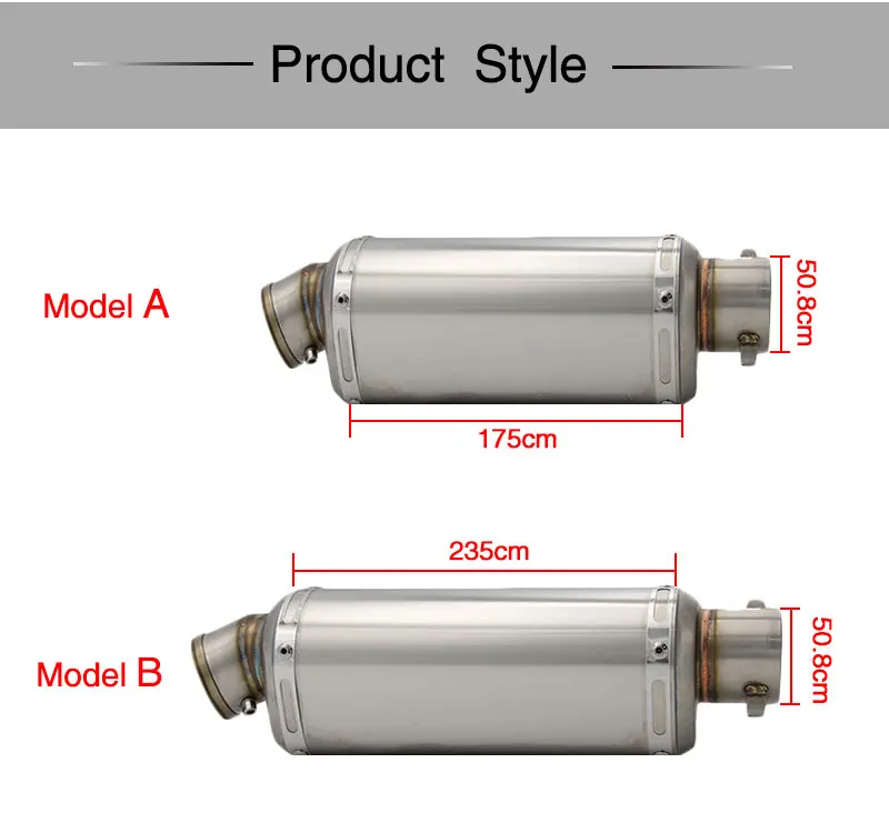 ZSDTRP 51 мм мотоцикл akrapovic Yoshimura глушитель труба с DB убийца Мотокросс ATV Грязь велосипед ямы для 125cc-500cc